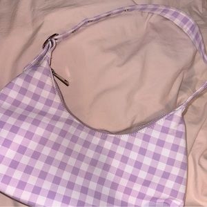 Forever 21 Purple Chessboard Print Shoulder Bag